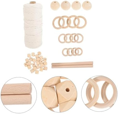 Garneck 1set Macrame Kit Rope Wall Hanging Tapestry Material for Beginners Craft Supplies Beads and Instructions for Home Decor and Creative Projects - Image 5