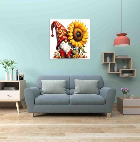 DYAIANGMU Gnome Stamped Cross Stitch Kit for Adults 13.7x13.7 inches - Image 3
