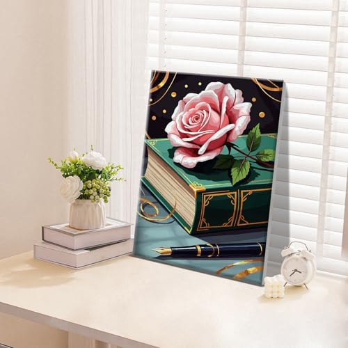 ATDMS Flower Paint by Numbers Kit for Adults with Frame, 8x12 Inch - Image 7