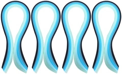 PATIKIL 390 x 7mm Rainbow Quilling Strips Paper,400 Pcs Origami Paper Quilling Strip for Art DIY Hand Craft Christmas, Gradient Blue by PATIKIL