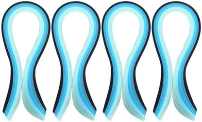 PATIKIL 390 x 7mm Rainbow Quilling Strips Paper,400 Pcs Origami Paper Quilling Strip for Art DIY Hand Craft Christmas, Gradient Blue by PATIKIL