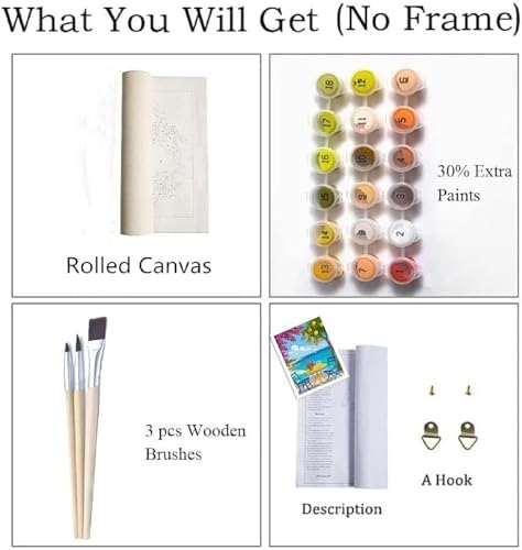 ZRIZQ Landscapes Paint by Numbers Kit for Adults Beginner,Lemon Tree,16x20 - Image 4