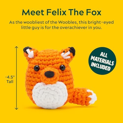 The Woobles Beginner Crochet Kit with Scissor - Felix the Fox - Image 3