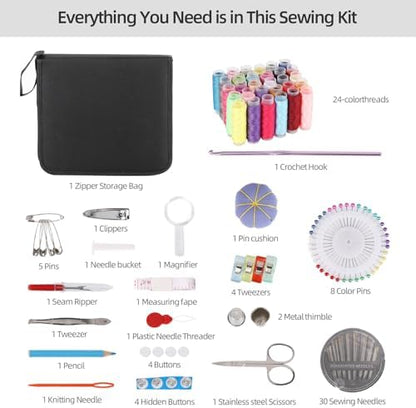 acDesign Sewing Kit for Adults, 131pcs Portable Hand Needle and Thread Kit for Sewing, Essential Sewing Supplies and Accessories for Adults, Beginner, Home, Travel - Image 2