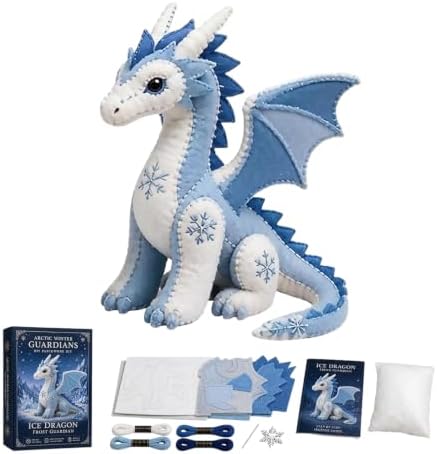 Arctic Winter Guardians DIY Patchwork Kit, Felt Animal Sewing Kit for Beginners, 3D Stuffed Animals Mythical Creature for Adult, Pre-Cut Handmade Craft Kit for Home Decor & Creative Gift (Color6) by Unknown