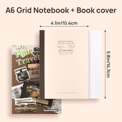 Travel Scrapbook Photo Album Supplies Kit with Tweezers and Glue Tape, Aesthetic Vintage Junk Journal Scrapbooking Paper, Sticker Pack, Notebook Craft Supplies, DIY Gift for Adult Men Women (Traveler) - Image 6