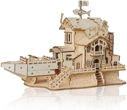 3D Wooden Puzzles for Adults, DIY Pirate Ship Model Building Kit by MakingLifeFunforCool