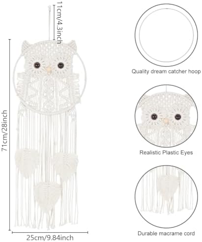 INFUNLY Owl Macrame Kit - All in One Wall Hanging Starter Set for Adult Beginners - Boho Macrame Supplies for Living Room & Bedroom Decoration - Image 3