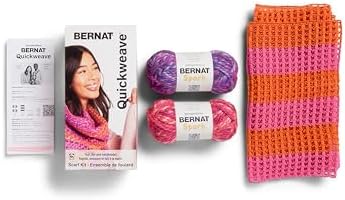 Bernat QuickWeave - 1 Pack of 120 Yards/4.9 oz Citrus Twist Yarn 80% Acrylic 20% Wool Grid 85% Acrylic 15% Polyester Needle 100% Plastic - Image 4