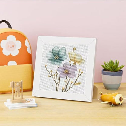 Tiwabb Flowers Stamped Cross Stitch Kits for Adults Beginners with Frame - Image 2