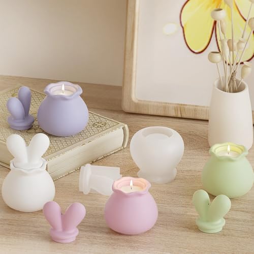 Jars Silicone Molds with Lids, Rabbit Ear Jars Resin Molds Jar Silicone Molds, Candy Jewelry Container, Home Decoration, DIY Resin Epoxy Casting Craft - Image 5