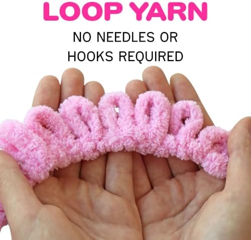 Beginner Craft Kit – Easy Loop Yarn Baby Blanket Kit for Adults & Kids, DIY Arm Knitting Kit with Soft Chenille Yarn, Perfect Handmade Gift (Pink) - Image 3