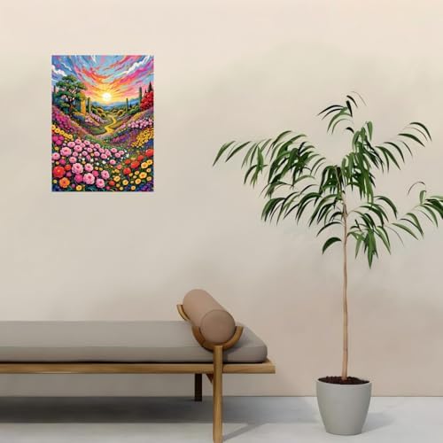 Sceorixa Flower Paint by Numbers Kit for Adults - DIY Ink Style Floral Painting On Canvas 16X20 Inches, Acrylic Paint Set, Suitable for Beginners, Art for Home Decoration Or Gifts, Unframed - Image 4
