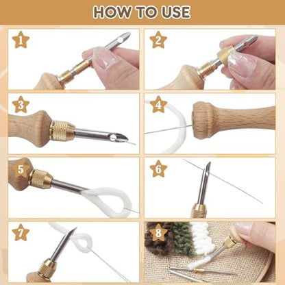 Punch Needle Tool with 5 Needles and Storage Box,Adjustable Needle Punch - Image 6