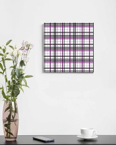 Sunteeny Paint by Number for Adults Beginner Abstract Stripes Purple Black Grey Plaid DIY Digital Oil Painting by Numbers Picture Drawing On Canvas Framed 20"x20" - Image 4