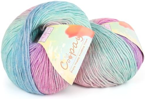 Coopay Yarn for Crocheting & Knitting, Gradient Cake Yarns (Glittering) by Coopay