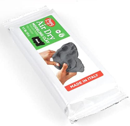 Pepy Premium European Air Dry Modeling Clay Black 2.2 lb Bar, Easy to Use Air-Hardening Clay for Classroom and Montessori Sculpting and Crafts Projects by Pepy