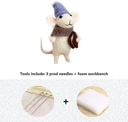 KUYYFDS Needle Felting Kit, Mice Needle Felting Starter Kit Unfinished Wool Felt Mouse Craft Kit for Beginner DIY Craft - Image 7