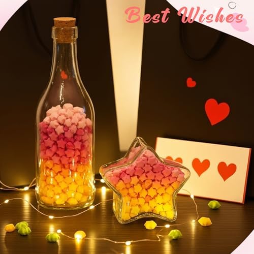 Kigeli 1000 Sheets Paper Strips Foil Star Glitter Origami Stars Shiny Origami Paper for DIY Crafts Weaving Projects (Pink,Solid Style) - Image 6
