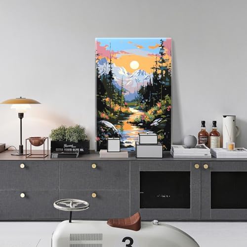 JOOZ Mountain Paint by Number for Adults with Frame, 8x12 Inch - Image 4