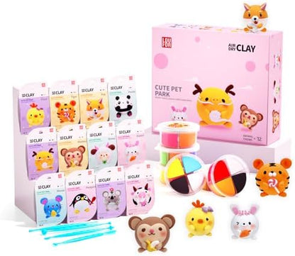 LOUFOR Air Dry Clay Kit -12 Animals Modeling Clay for Kids Arts and Crafts by LOUFOR-THENOBILITYINCLAY
