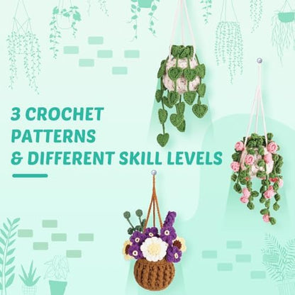Crochetta Beginner Crochet Kit with Step-by-Step Video Tutorials, Learn to Crochet for Adults & Kids, Knitting Craft Supplies, Hanging Plants Home Decor (40%+ Yarn) - Image 5