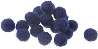 Needle Felt Balls Pure Wool Beads Dry Felted Balls 15mm Handmade DIY Crafts 20pcs (Navy) by Zasy