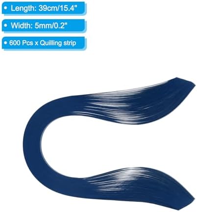 PATIKIL Quilling Strips Paper 600pcs 5mm 39cm Origami Paper Quilling Kits for Art DIY Hand Craft Christmas, Navy Blue - Image 2