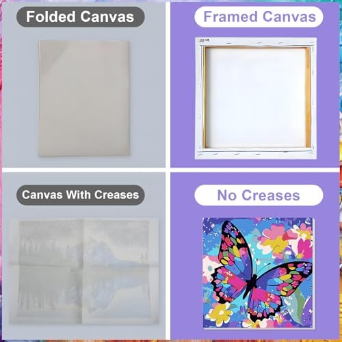 MVVMTOP 4 Pack Paint by Numbers Kit for Adults Beginner with Wooden Frame, Easy DIY Colorful Butterfly Acrylic on Canvas Paint Painting Kits, for Home Wall Decoration Arts Crafts 7.8x7.8inch - Image 5