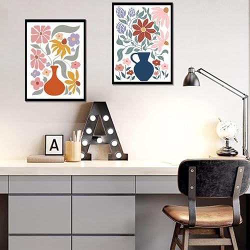 TCDZMYGS 4 Pack Flower Paint by Numbers Kit for Adults Beginner,Vase Easy Paint by Number Kits with Frame,DIY Acrylic Oil Painting by Numbers for Home Wall Decor 8 x 12 inch - Image 3