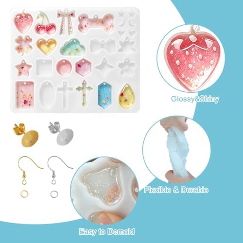 61 Pcs Resin Molds Silicone Set，DIY Epoxy Resin Casting Craft Kit - Image 4