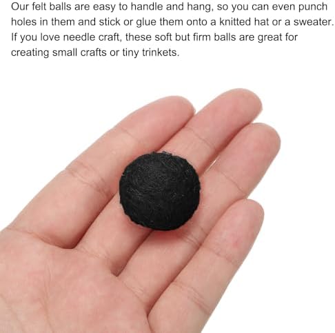 PATIKIL Wool Felt Balls Beads Wool Felting Pom 2cm 20mm Black for Home Crafts Handcrafts Project DIY Pack of 5 - Image 4
