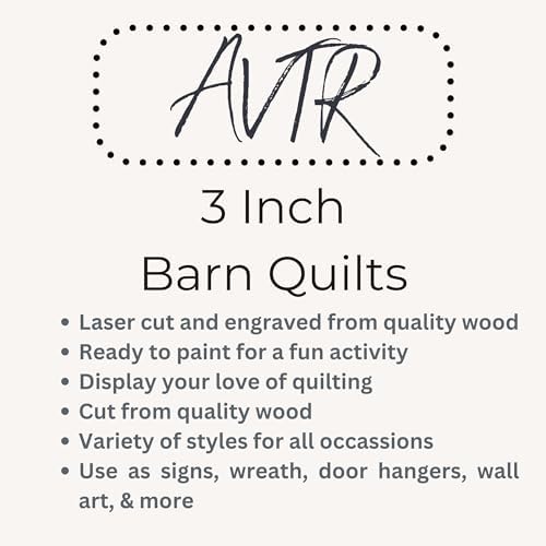 Barn Quilt Stencil | Unfinished Wood Quilt Block Painting Sign | DIY Painting Craft Kit for Adults | Farmhouse Wall Art and Quilting Decor (3 inches, HST Square) - Image 3