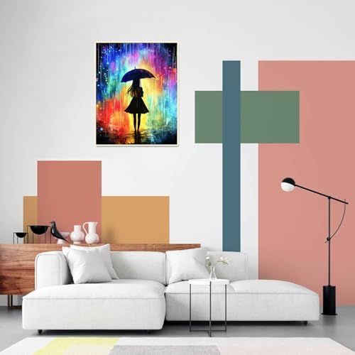 obterie Rain Paint by Numbers Kit for Adults Beginner Girl Oil Painting Kit Adult Paint by Number Kits on Canvas DIY Painting for Beginners Art by Numbers for Gifts Home Wall Decor 16x20 Inch - Image 4