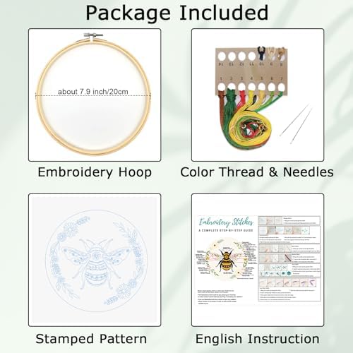Louise Maelys Bee Embroidery Kit for Beginners Cross Stitch Kit for Adults - Image 2