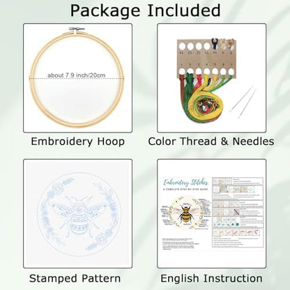 Louise Maelys Bee Embroidery Kit for Beginners Cross Stitch Kit for Adults - Image 2