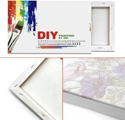 JOOZ Paint by Numbers Kit for Adults with Frame, Flowers, 8x12 Inch - Image 4