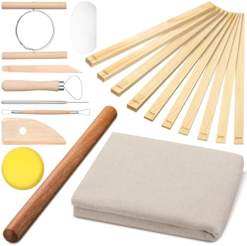 Baderke 20 Pcs Pottery Teaching Set for Ceramic Clay Making by Baderke