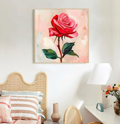 Offito Framed Paint by Numbers Kit for Adults Beginners, Rose Flowers - Image 2