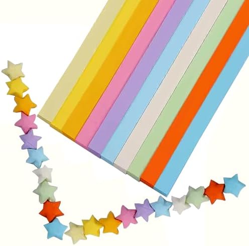 Origami Paper Stars, Colorful Handcraft Origami Lucky Star Paper DIY Paper Arts Creativity Hand Art Crafts (10-color mix (1350) sheets) by Hvogvok