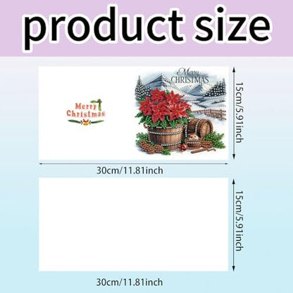 jinglinhh 6pcs Christmas Poinsettia Balls Diamond Art Painting Greeting Cards with Envelopes, DIY Card Making Kits for Adults, Diamond Art Postcards Christmas Cards Craft Gifts - Image 2