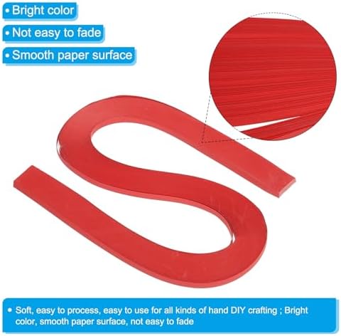 PATIKIL 240pcs Quilling Strips Paper 3/16"(5mm) 21"(54cm) Origami Paper Quilling Strip for Art DIY Hand Craft Christmas, Bright Red - Image 3
