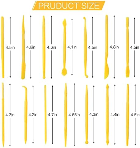 Clay Tools, 14-Piece DIY Plastic Polymer Carving Set Clay Kit Pottery Modeling for Carving, Styling, Embossing, Suitable Beginner - Image 2