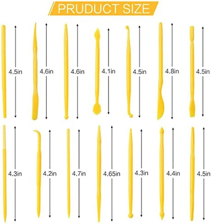Clay Tools, 14-Piece DIY Plastic Polymer Carving Set Clay Kit Pottery Modeling for Carving, Styling, Embossing, Suitable Beginner - Image 2