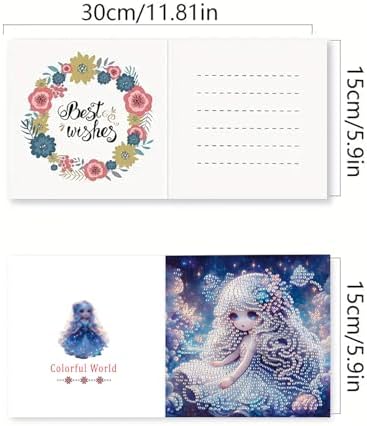 DIY Diamond Greeting Cards Set, 5D DIY Diamond Art Painting Festival Style Greeting Card, DIY Christmas Card Making Kits for Family Friends Handmade Gift - Image 2