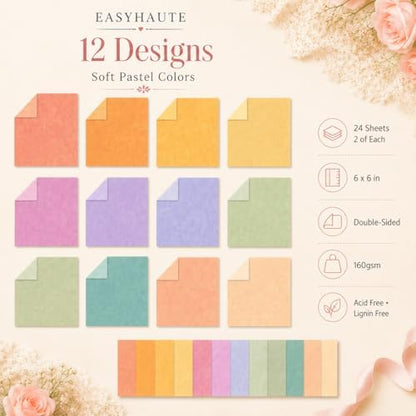 Vintage Scrapbook Paper 6x6 Double Sided, Retro Patterned Paper Pack - Decorative Craft Cardstock & Scrapbooking Supplies for Card Making, Junk Journal Ephemera, Mini Albums, 24 Sheets - Image 3