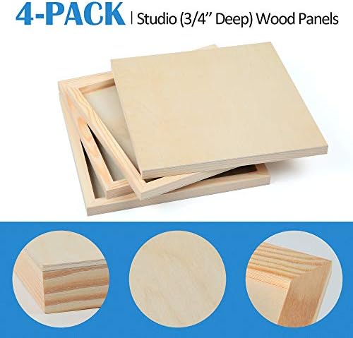 Falling in Art 4 Pack 12x12’’ Unfinished Birch Wood Panels Kit for Painting - Image 5