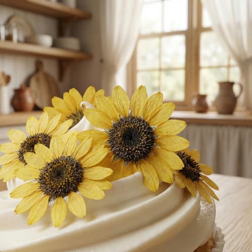 Natural Dried Pressed Mix Flowers Leaves , 41 Pieces, Many Varieties, for Cake Decorating, Jewelry Making DIY Art Crafts, Candle Making, Nails Décor, Soap Making, Phone Case (Yellow Flower) - Image 5