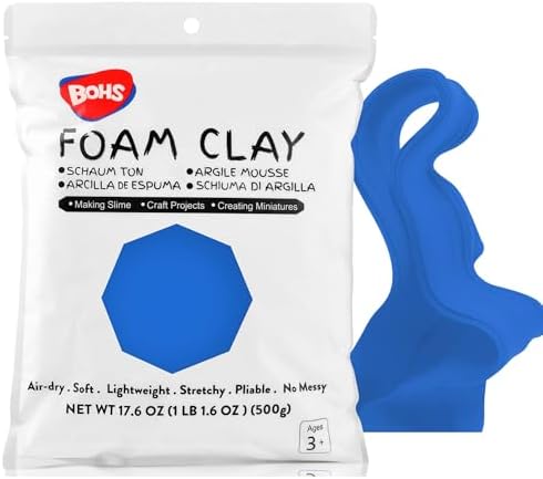 BOHS Foam Clay, Blue Air Dry Modeling Clay, 1.1 lb by BOHS