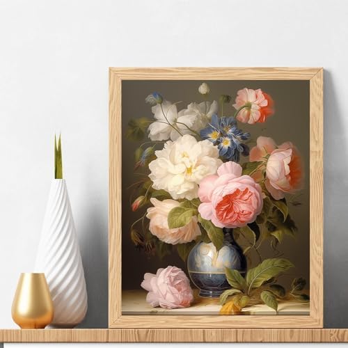 Natuyalo Paint by Numbers for Adults - DIY Adult Paint by Number Kits Painting on Canvas Flowers in Vase Painting by Numbers for Beginners, Plant Art Craft Kits for Adults (16x20 Inch) - Image 2